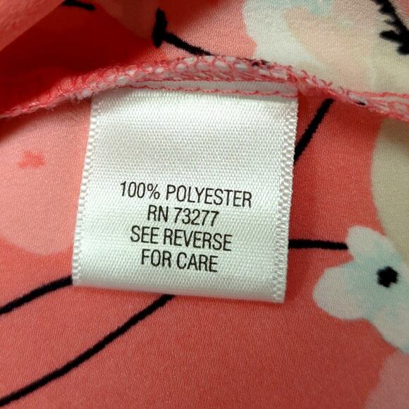 Croft & Barrow Blouse Floral Cherry Blossom Button Front Tunic Size Medium - Picture 6 of 10